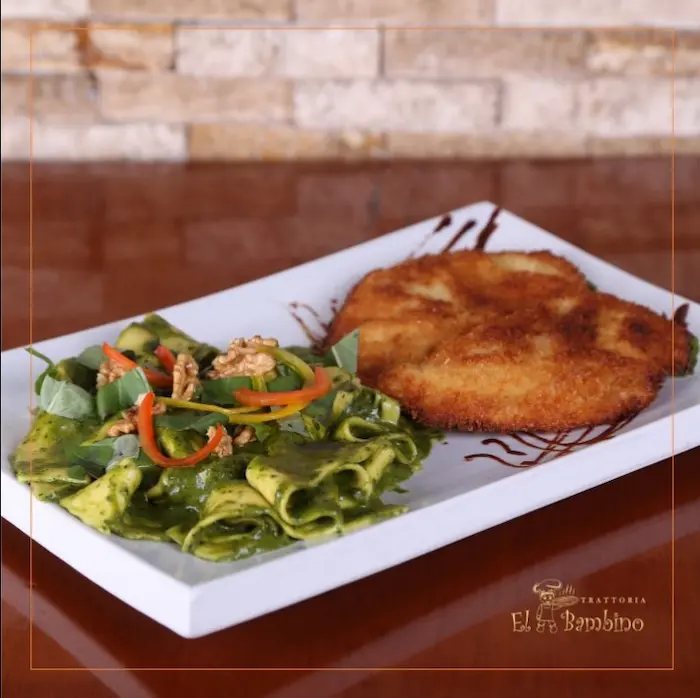 plato de comida realizado en  trattoria 
el bambino